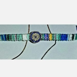 TURKISH EVIL EYE THREAD ANKLET ANKLET BRACELET PROTECTION  STERLING SILVER